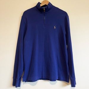 Polo Ralph Lauren Estate Rib Pullover Quarter Zip Royal Blue Men’s Size Small
